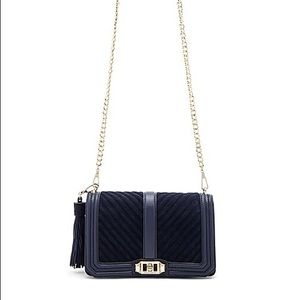 Rebecca Minkoff Chevron Quilted Love Crossbody Bag in Moon